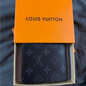 BROWN Louis Vuitton Monogram Black Card Holder